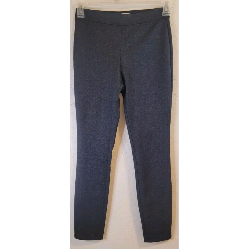 Max Studio Woman's Skinny Stretch Pull On Dress Pants Black Charcoal Size XS